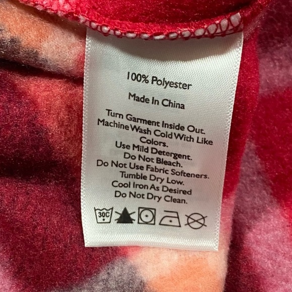 Eddie Bauer fleece 1/4 zip plaid pullover pink maroon SIZE Medium NWT - Picture 6 of 12